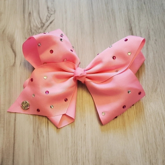 Jojo Siwa Pink Rhinestones Cheerleading Hairclip Hair Bow - Picture 1 of 5